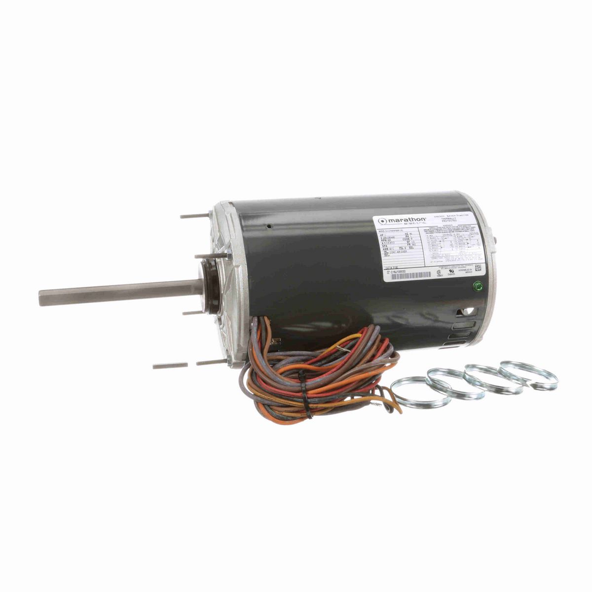 LEESON Condenser Fan Motor, 1 HP, 1 Ph, 60 Hz, 200-230/460 V, 900 RPM, 56Z Frame, DP - P180