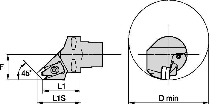 Cutting Units - D-Clamping Kennametal DSSN 45° [6334572]
