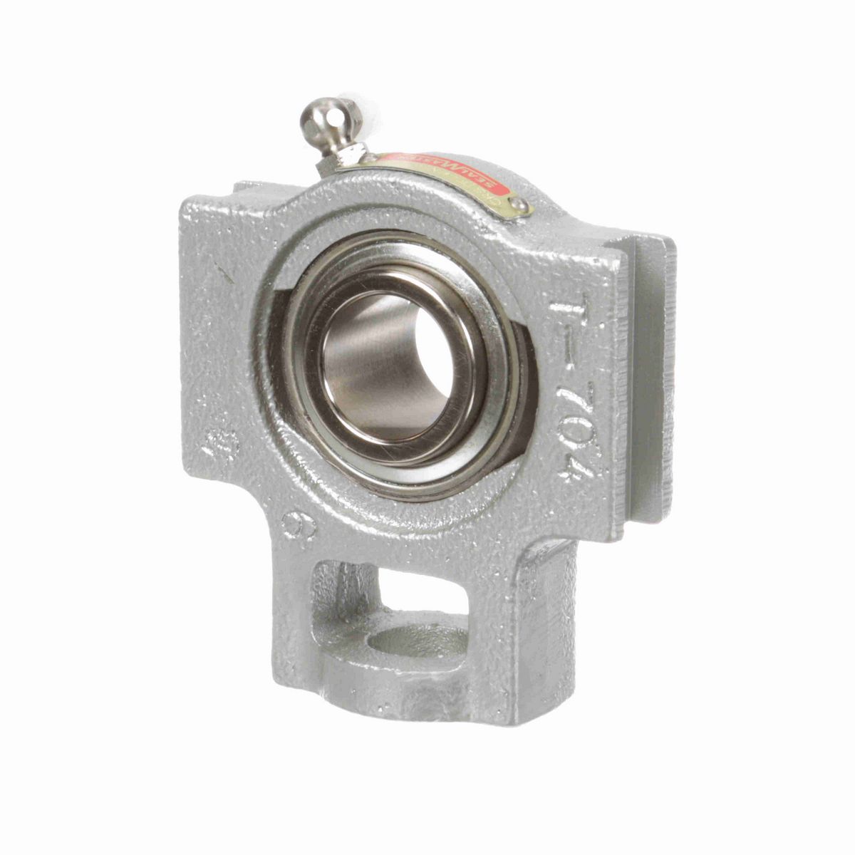 Sealmaster Mounted Flouropolymer Coated Cast Iron Wide Slot Take Up Ball Bearing - 52100 Bearing Steel, Phosphorus Nickel Coated - Setscrew Lock - Corrosion Resistant - CRSTF-PN16