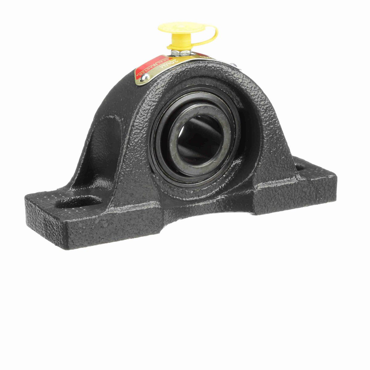 Sealmaster Mounted Cast Iron Two Bolt Pillow Block Ball Bearing - 52100 Bearing Steel, Black Oxided - Setscrew Lock - NP-204