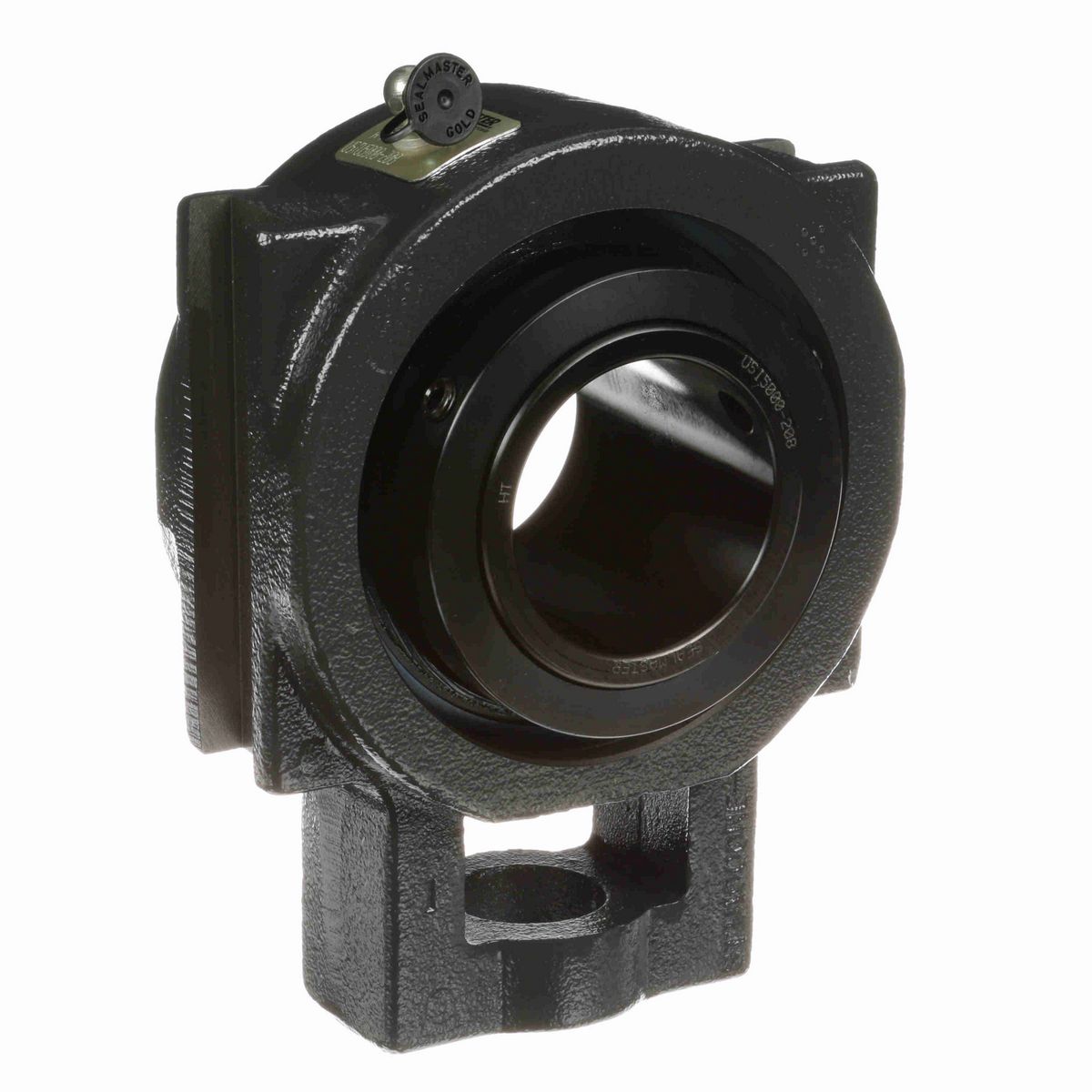 Sealmaster Mounted Cast Iron Wide Slot Take Up Spherical Roller - 52100 Bearing Steel, Black Oxided - Collar Mount Lock - USTU5000-208