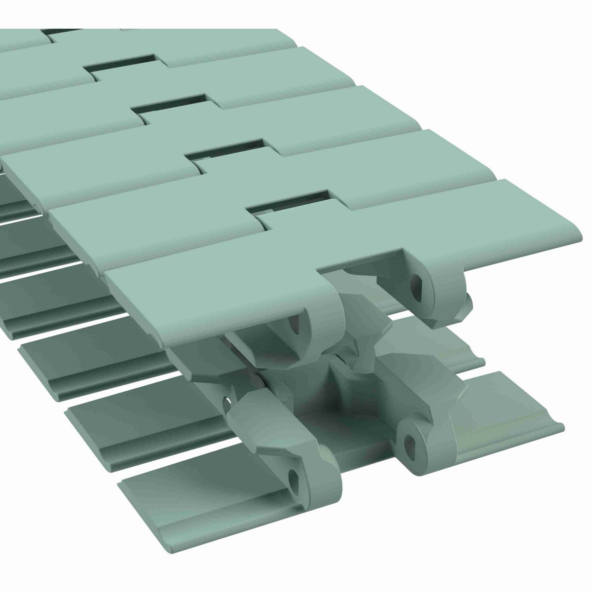 Rexnord 880TAB Side-flexing Solid Top, Material: Heat Stabilized (Green), Width: 4.5in, Pitch: 1.5in - 81447892