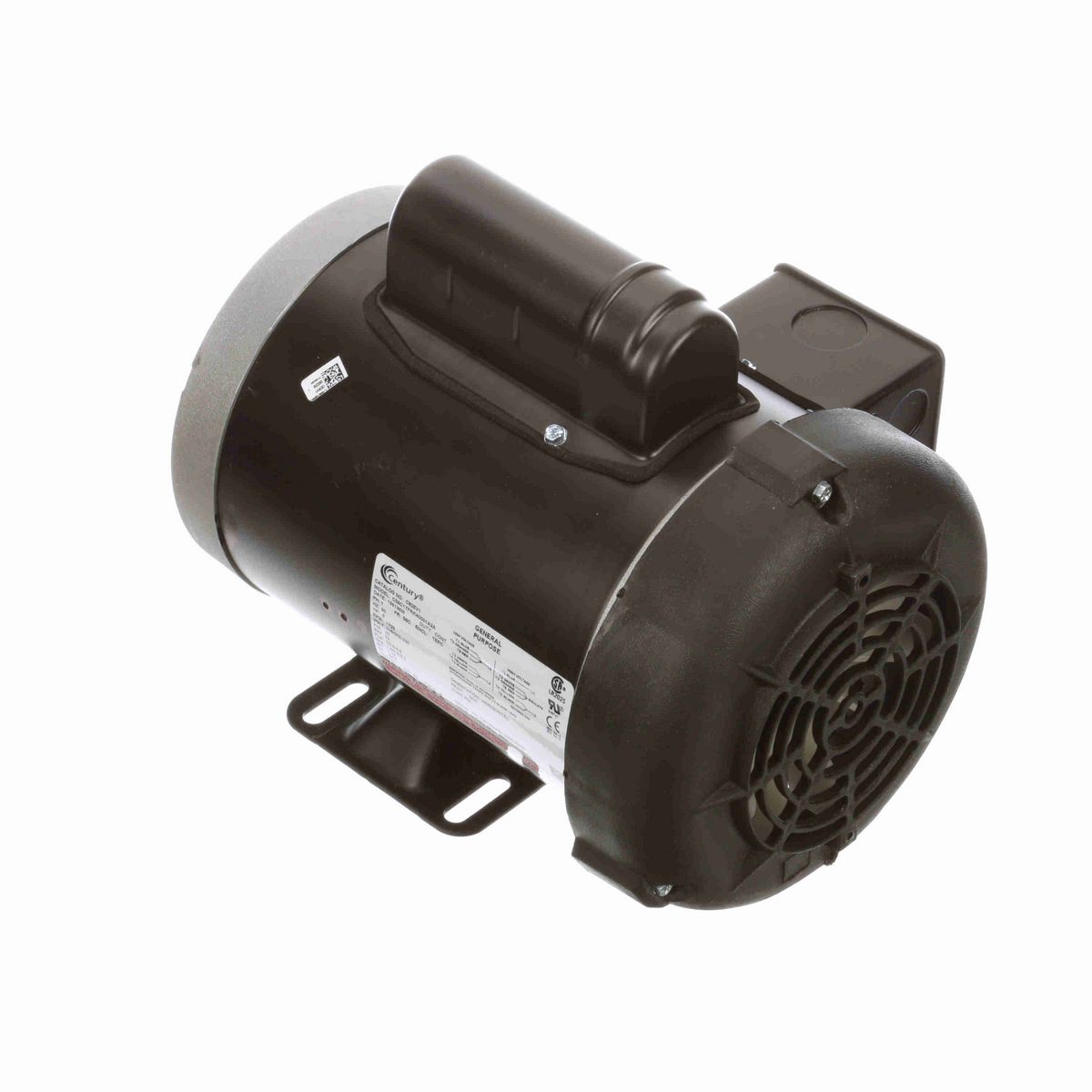 Century General Purpose Motor, .5 HP, 1 Ph, 60 Hz, 115/208-230 V, 1800 RPM, 56C Frame, TEFC - C826V1