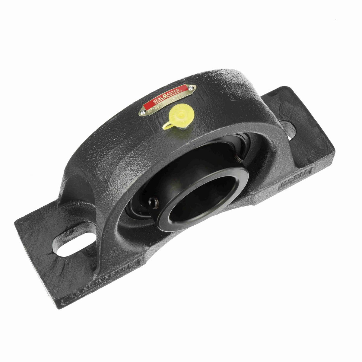 Sealmaster Mounted Cast Iron Two Bolt Pillow Block Ball Bearing - 52100 Bearing Steel, Black Oxided - Setscrew Lock - MP-39C