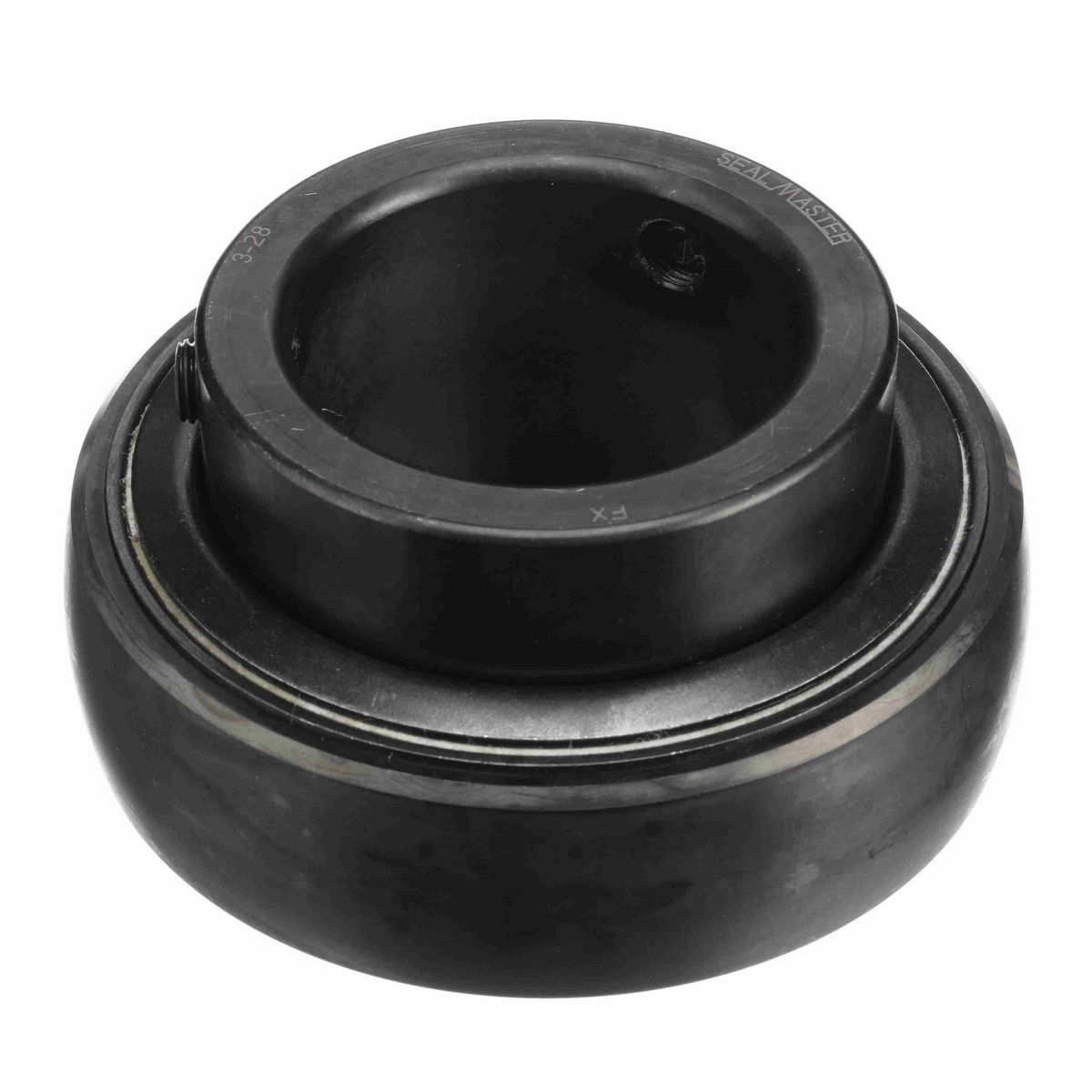 Sealmaster Mounted Insert Only Ball Bearing - 52100 Bearing Steel, Black Oxided - Setscrew Lock - 3-28