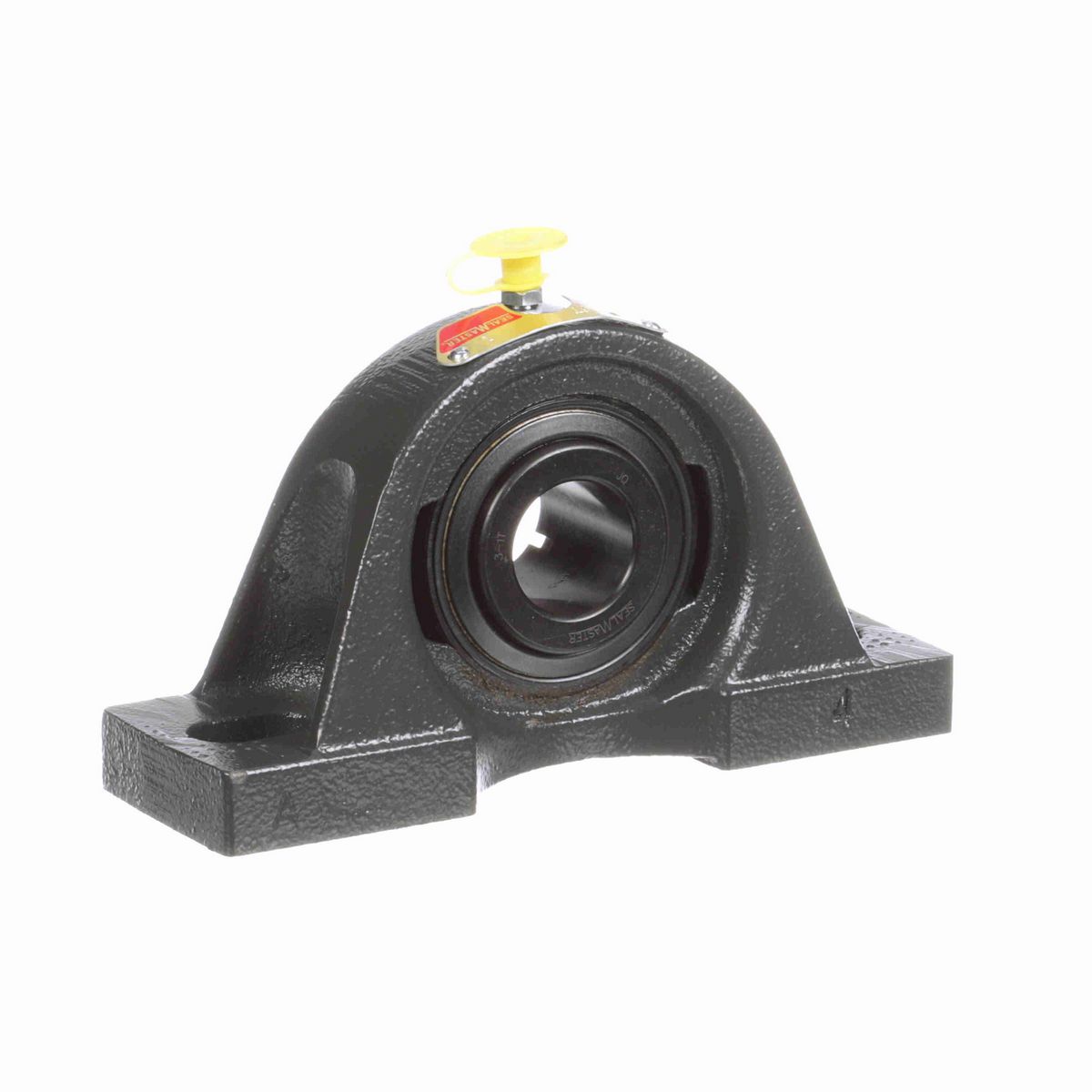 Sealmaster Mounted Cast Iron Two Bolt Pillow Block Ball Bearing - 52100 Bearing Steel, Black Oxided - Concentric Lock - MP-16T