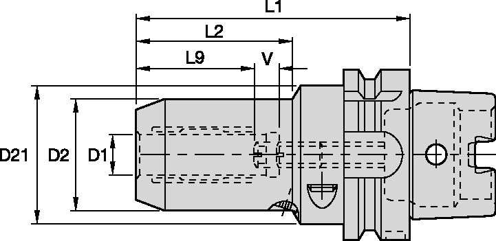Hydraulic Chucks Standard HP Line Kennametal HC-HSK63 Form A - Standard HP Line - Inch [1245478]