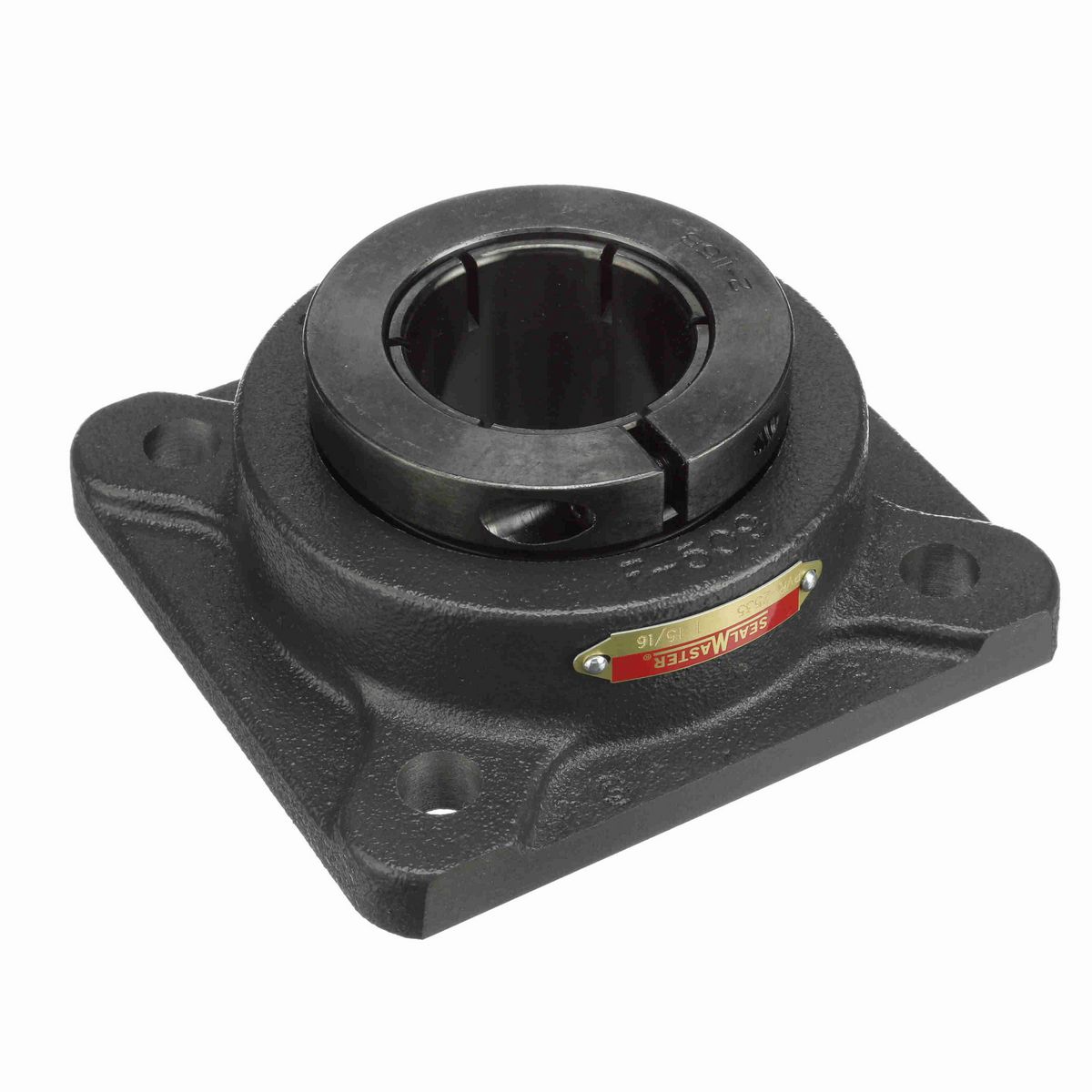 Sealmaster Mounted Cast Iron Four Bolt Flange Ball Bearing - 52100 Bearing Steel, Black Oxided - Concentric Lock - High Temperature - PVR-2535