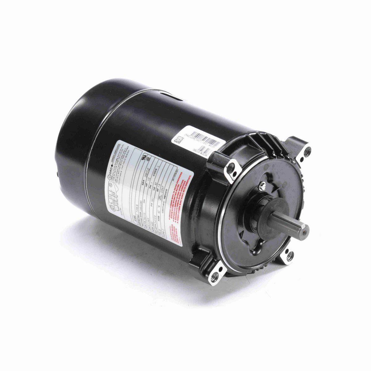 Century Jet Pump Motor, 1/2 HP, 1 Ph, 60 Hz, 230/115 V, 3600 RPM, 56C Frame, ODP - K1050