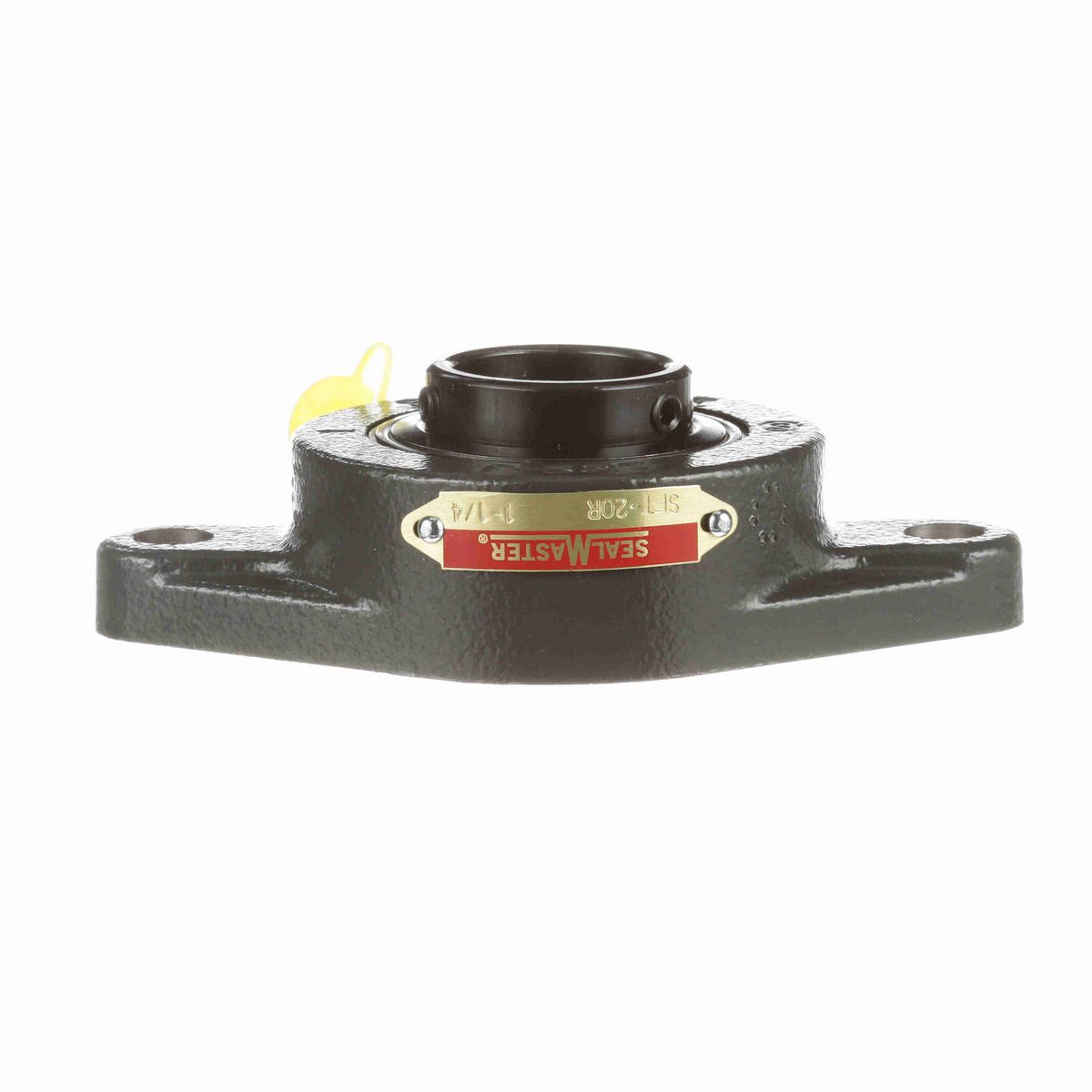 Sealmaster Mounted Cast Iron Two Bolt Flange Ball Bearing - 52100 Bearing Steel, Black Oxided - Setscrew Lock - SFT-20R