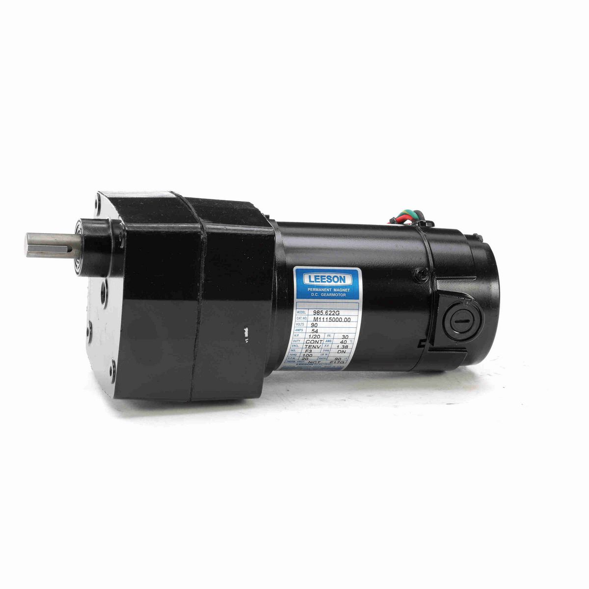 LEESON Parallel Shaft Gearmotor, 0.05 HP, 90 V, 20 RPM, 30 Frame, TENV - M1115000.00
