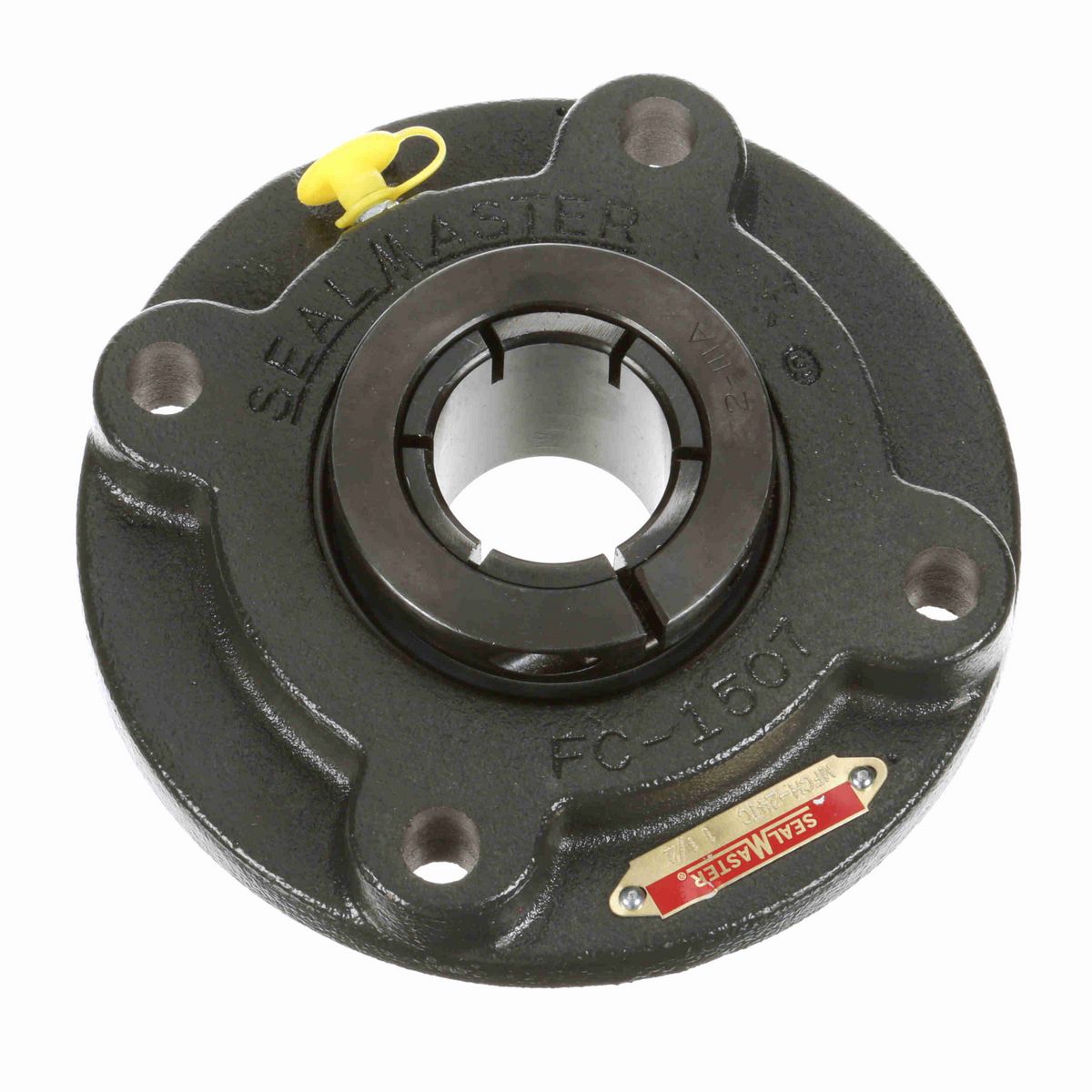 Sealmaster Mounted Cast Iron Flange Cartridge Ball Bearing - 52100 Bearing Steel, Black Oxided - Concentric Lock - MFCH-24TC