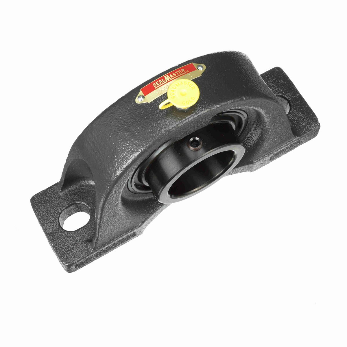 Sealmaster Mounted Cast Iron Two Bolt Pillow Block Ball Bearing - 52100 Bearing Steel, Black Oxided - Setscrew Lock - NP-32C