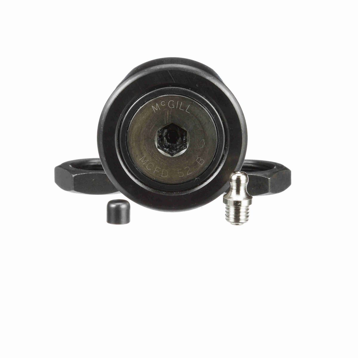 Опорный ролик с цапфой McGill CAMROL MCFD 52 B, бочкообразный, повышенной грузоподъемности, со щитком, с шестигранным отверстием, метрический