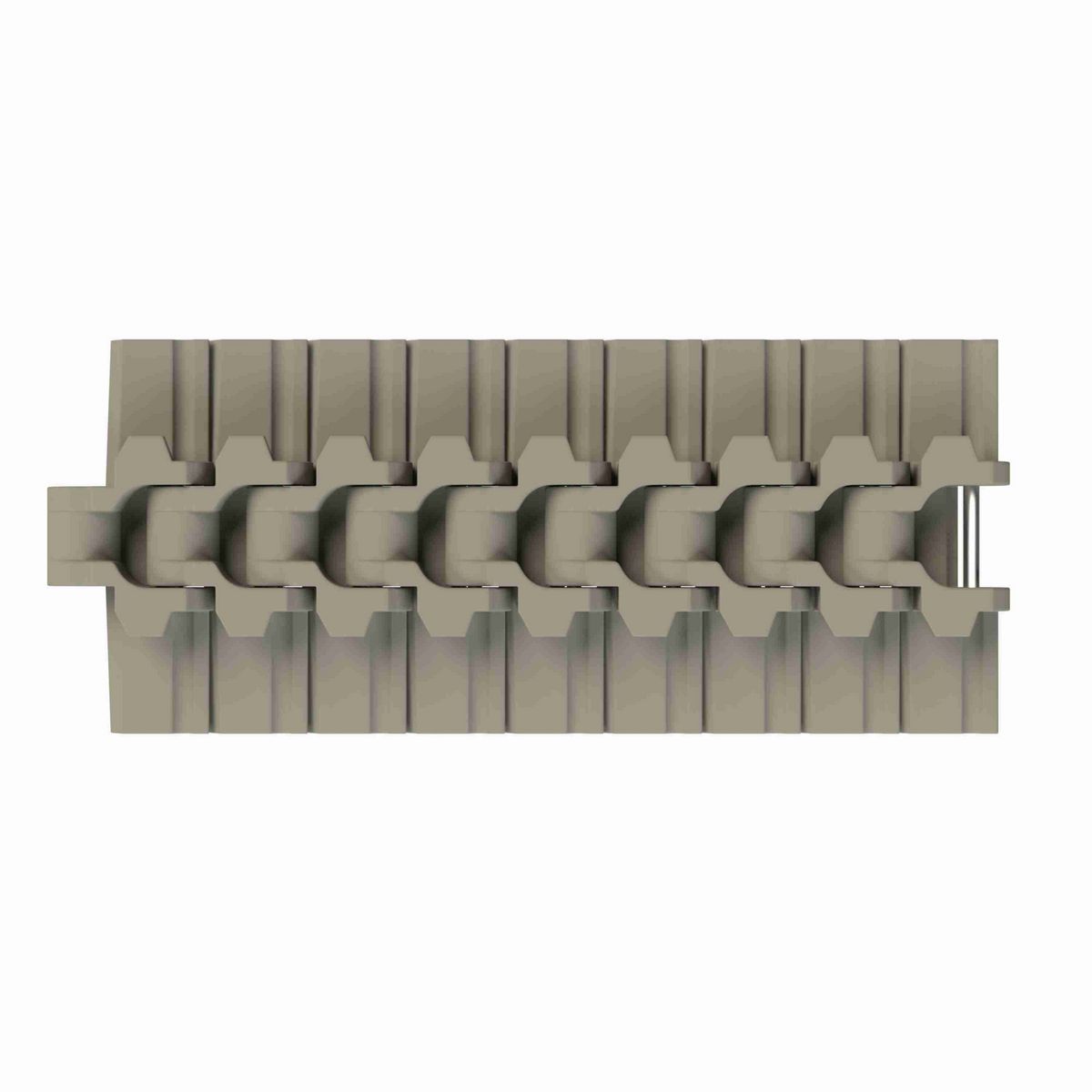 Rexnord 882TAB Side-flexing Solid Top, Material: Heat Stabilized (Green), Width: 6in, Pitch: 1.5in - 10482888