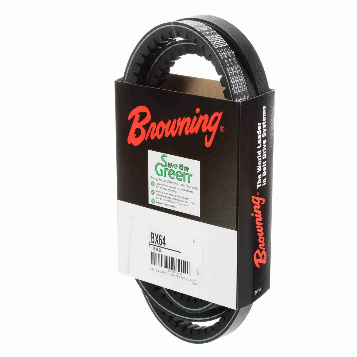 Browning EPDM Notched Belt 98% Efficient - BX64