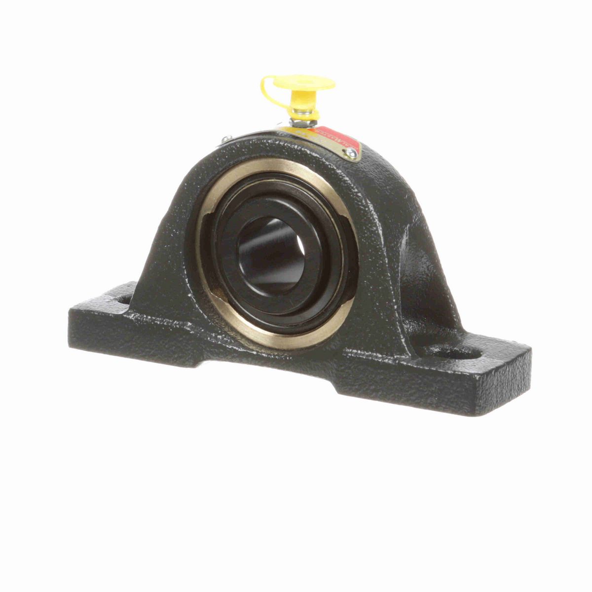 Sealmaster Mounted Cast Iron Two Bolt Pillow Block Ball Bearing - 52100 Bearing Steel, Black Oxided - Setscrew Lock - ENP-14