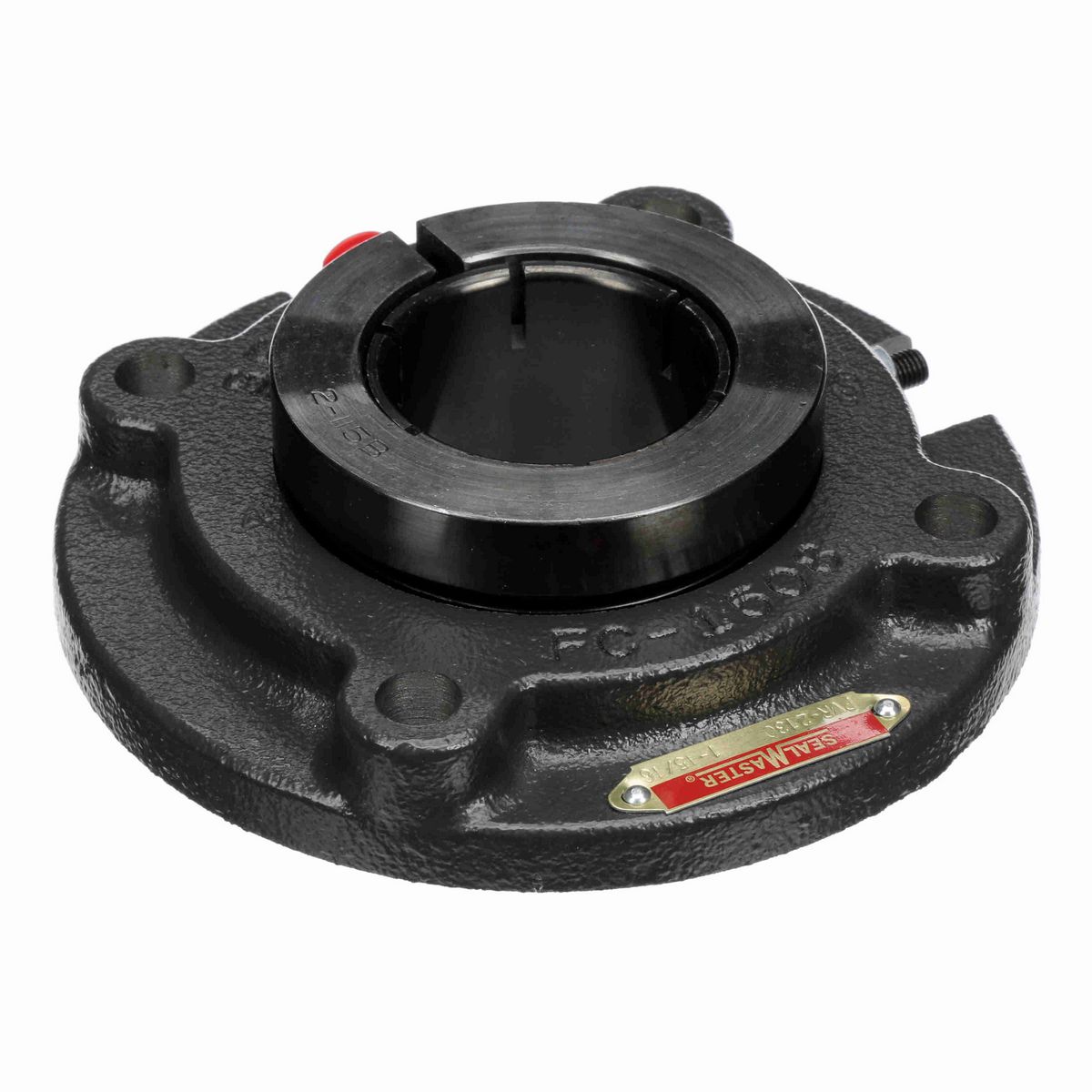 Sealmaster Mounted Cast Iron Two Bolt Flange Ball Bearing - 52100 Bearing Steel, Black Oxided - Concentric Lock - PVR-2130