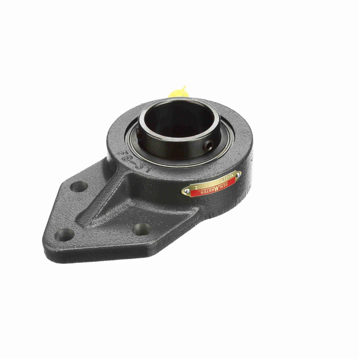 Sealmaster Mounted Cast Iron Three Bolt Flange Bracket Ball Bearing - 52100 Bearing Steel, Black Oxided - Setscrew Lock - FB-32R