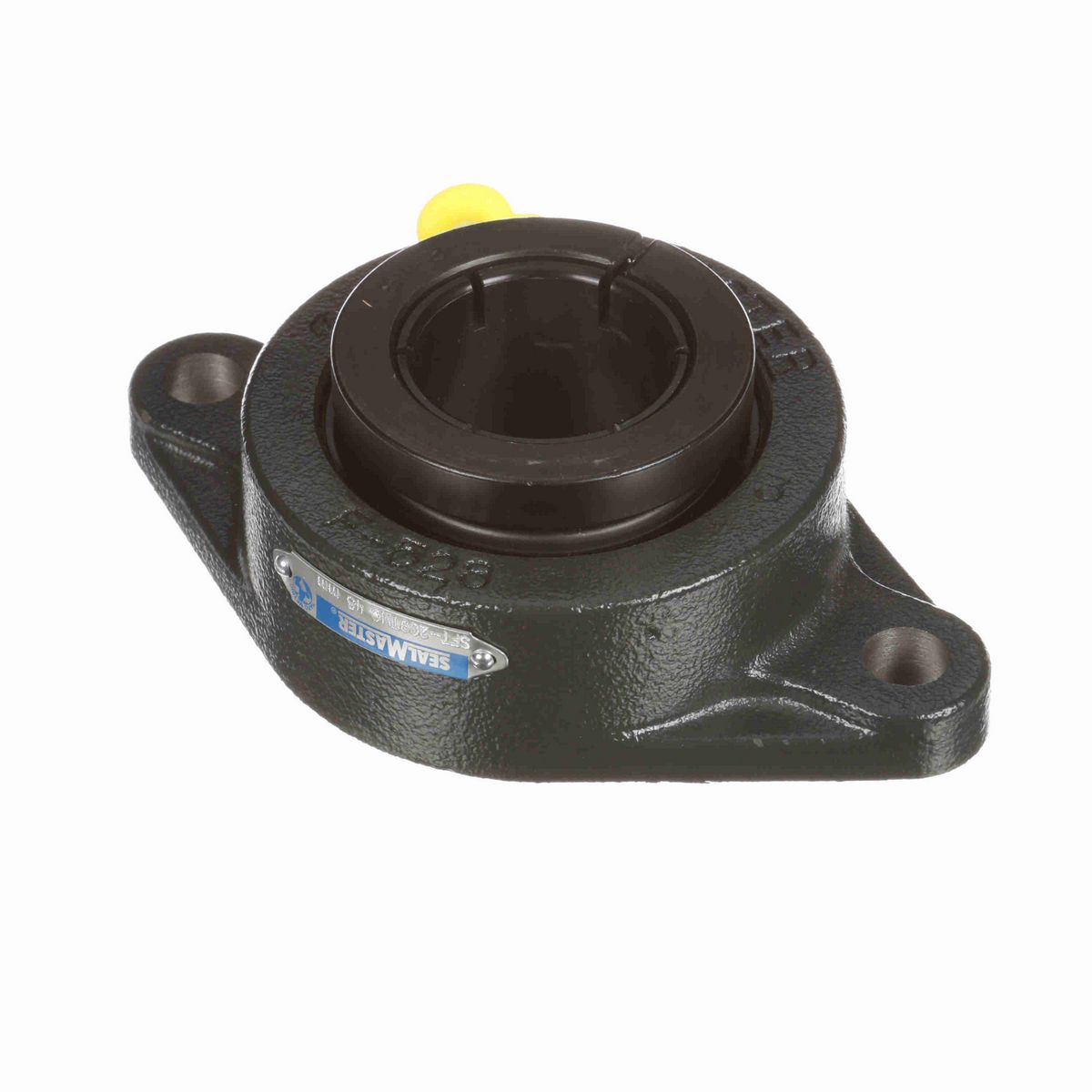 Sealmaster Mounted Cast Iron Two Bolt Flange Ball Bearing - 52100 Bearing Steel, Black Oxided - Concentric Lock - SFT-209TMC