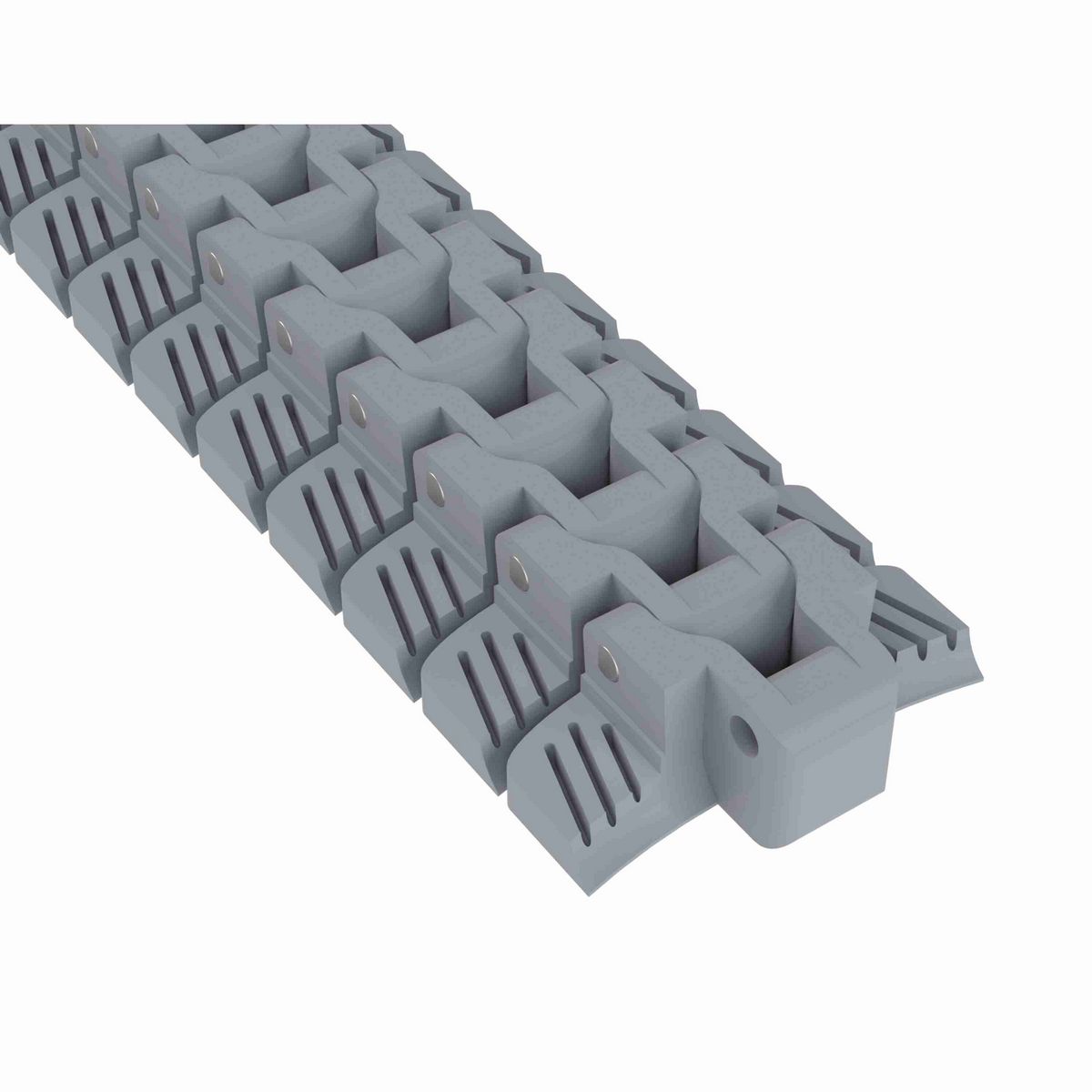 Rexnord 1050 FTLPC Side-flexing Solid Top, Material: Silver Platinum Series, Width: 3.25in, Pitch: 1in - 81429801