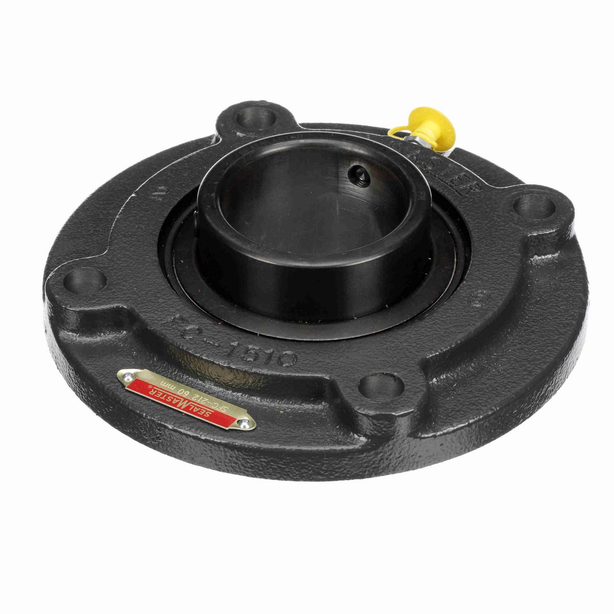 Sealmaster Mounted Cast Iron Flange Cartridge Ball Bearing - 52100 Bearing Steel, Black Oxided - Setscrew Lock - SFC-212
