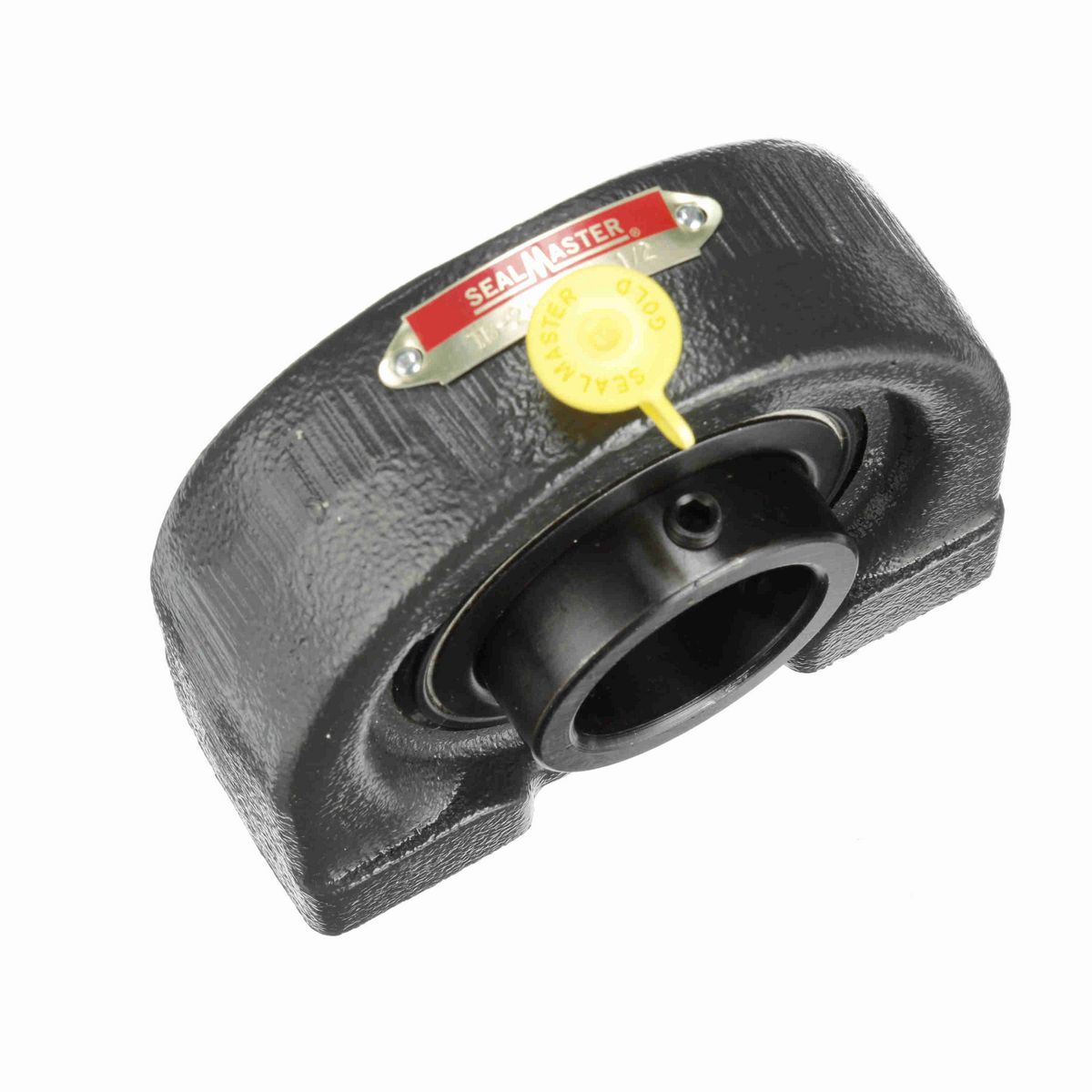 Sealmaster Mounted Cast Iron Tapped Base Pillow Block Ball Bearing - 52100 Bearing Steel, Black Oxided - Setscrew Lock - TB-24