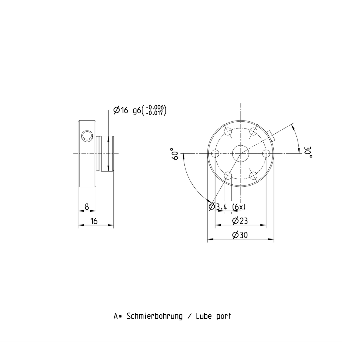 Одинарная гайка с фланцем Bosch Rexroth FEM-E-S 8X2,5RX1,588-3 [R153223003]