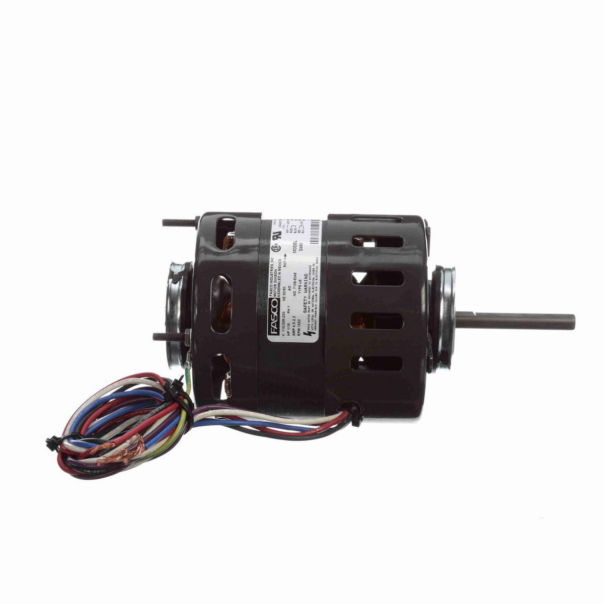 FASCO Refrigeration Motor, 1/10 HP, 1 Ph, 50/60 Hz, 115/208-230 V, 1550 RPM, 1 Speed, 4.4" Diameter, OAO - D480
