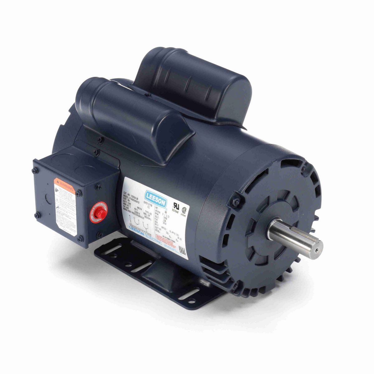 LEESON Air Compressor Motor, 5 HP, 1 Ph, 60 Hz, 230 V, 3600 RPM, 145T Frame, DP - 120554.00