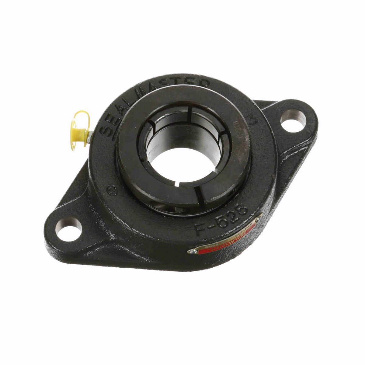 Sealmaster Mounted Cast Iron Two Bolt Flange Ball Bearing - 52100 Bearing Steel, Black Oxided - Concentric Lock - SFT-27T