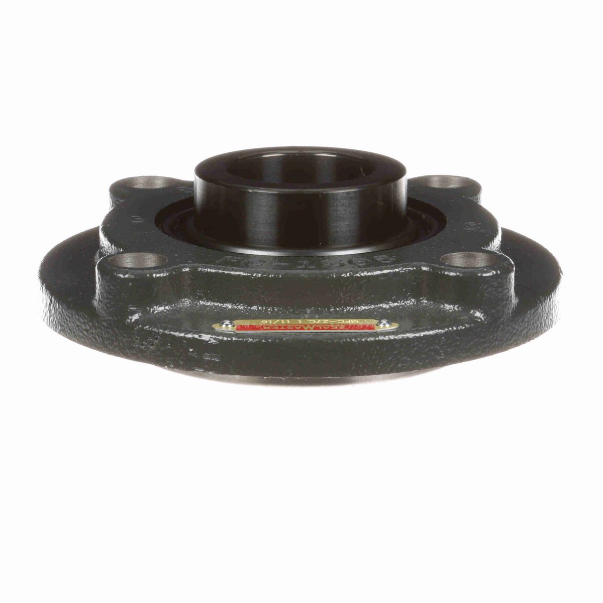 Sealmaster Mounted Cast Iron Flange Cartridge Ball Bearing - 52100 Bearing Steel, Black Oxided - Setscrew Lock - MFC-27C