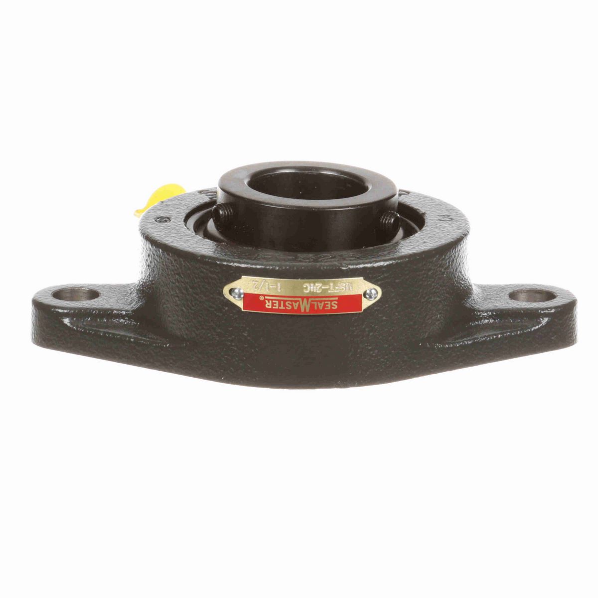Sealmaster Mounted Cast Iron Two Bolt Flange Ball Bearing - 52100 Bearing Steel, Black Oxided - Setscrew Lock - MSFT-24C