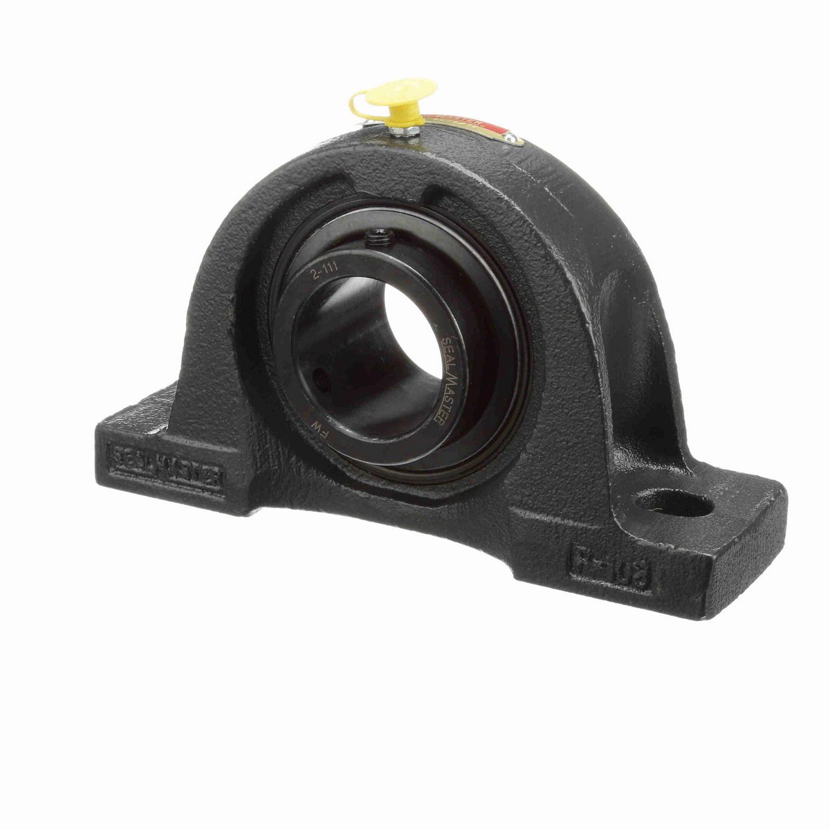 Sealmaster Mounted Cast Iron Two Bolt Pillow Block Ball Bearing - 52100 Bearing Steel, Black Oxided - Setscrew Lock - NP-27