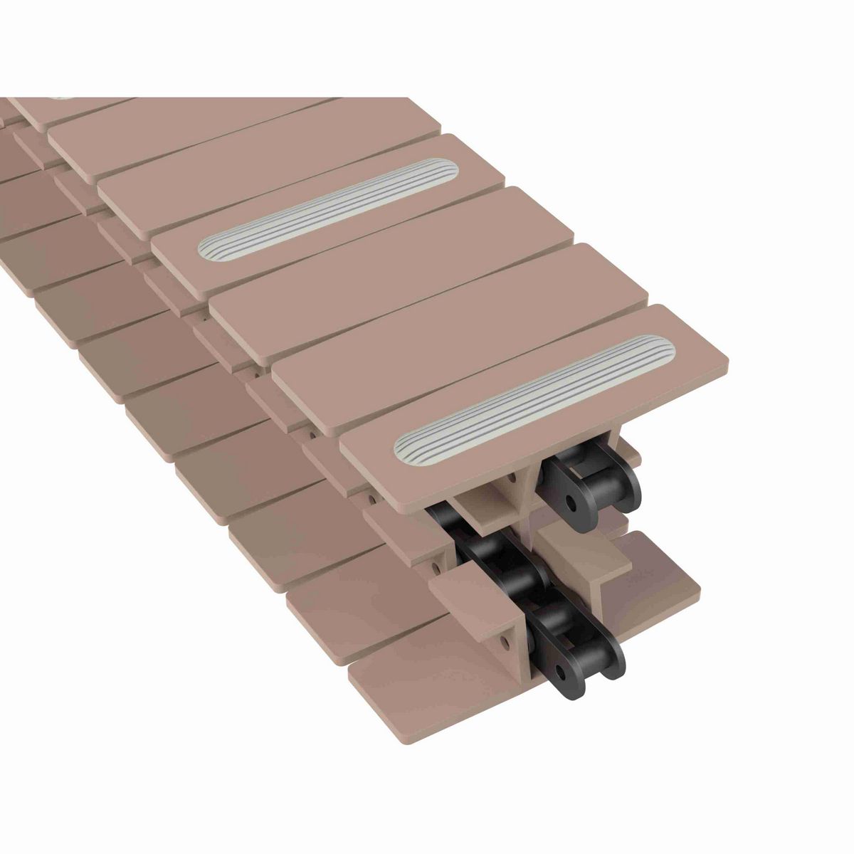 Rexnord 1873TAB SuperGrip™ Side-flexing SuperGrip™, Material: Tan Low Friction, Width: 4.5in, Pitch: 1.5in - 10476220