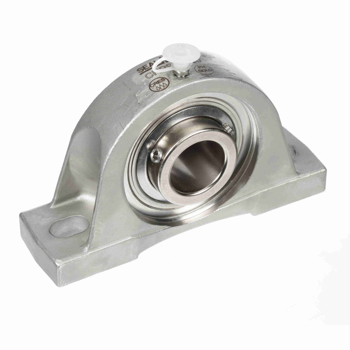 Sealmaster Mounted Stainless Steel Two Bolt Pillow Block Ball Bearing - 52100 Bearing Steel, Phosphorus Nickel Coated - Setscrew Lock - Corrosion Resistant - CRPS-PN20