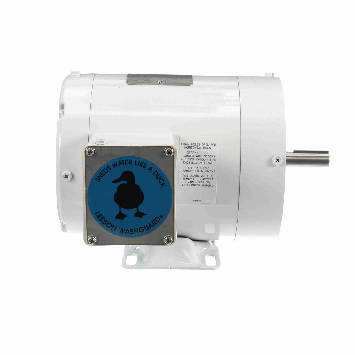 LEESON White Duck™ General Purpose Motor, 0.75 HP, 3 Ph, 60 Hz, 230/460 V, 1800 RPM, 56C Frame, TENV - 113587.00