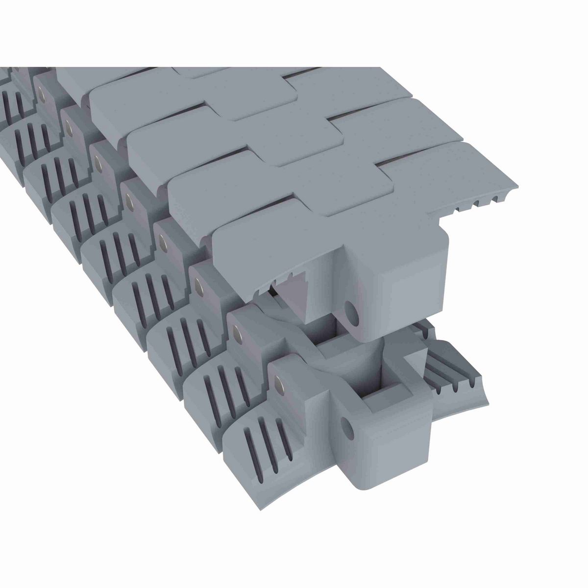 Rexnord 1050 FTLPC Side-flexing Solid Top, Material: Silver Platinum Series, Width: 3.25in, Pitch: 1in - 81429801