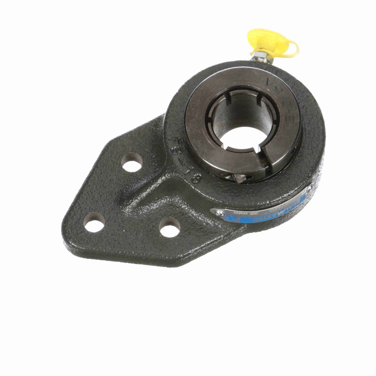 Sealmaster Mounted Cast Iron Three Bolt Flange Bracket Ball Bearing - 52100 Bearing Steel, Black Oxided - Concentric Lock - FB-205TMC