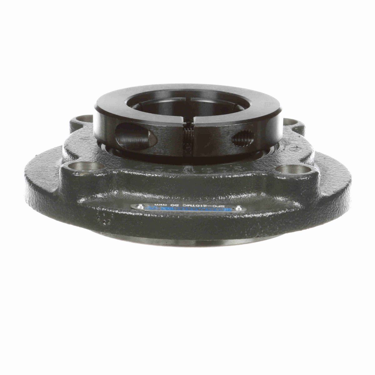 Sealmaster Mounted Cast Iron Flange Cartridge Ball Bearing - 52100 Bearing Steel, Black Oxided - Concentric Lock - SFC-210TMC