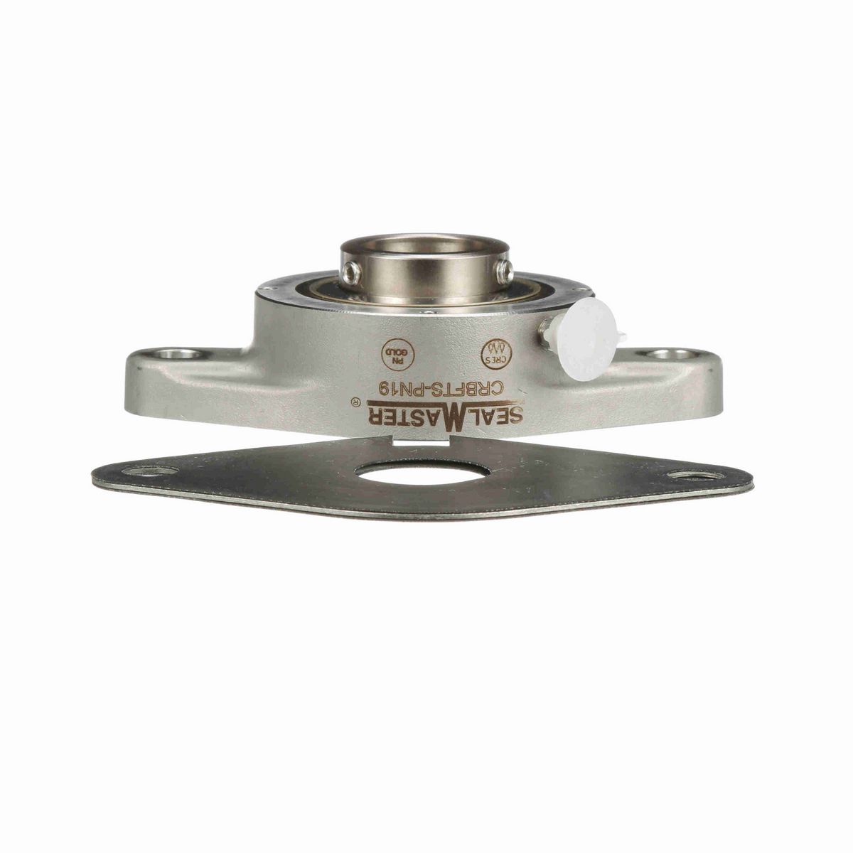 Sealmaster Mounted Stainless Steel Two Bolt Flange Ball Bearing - 52100 Bearing Steel, Phosphorus Nickel Coated - Setscrew Lock - Corrosion Resistant - CRBFTS-PN19