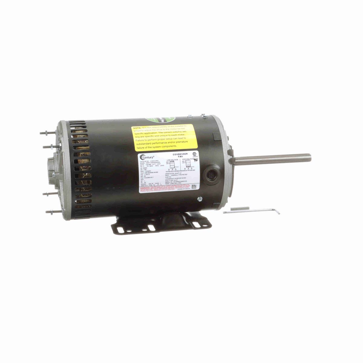 Century JuggerNaut® Pro Condenser Fan Motor, 1.5&1 HP, 3 Ph, 60/50 Hz, 230/460&190/380 V, 56HZ Frame, OPAO - H1051A-PRO
