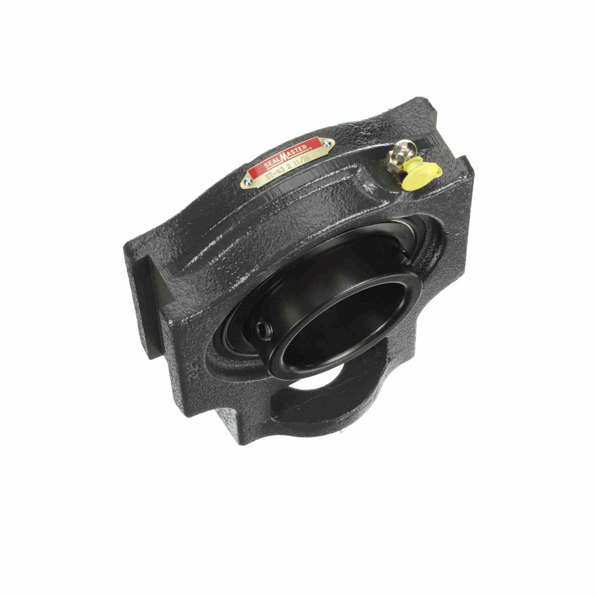 Sealmaster Mounted Cast Iron Wide Slot Take Up Ball Bearing - 52100 Bearing Steel, Black Oxided - Setscrew Lock - ST-43
