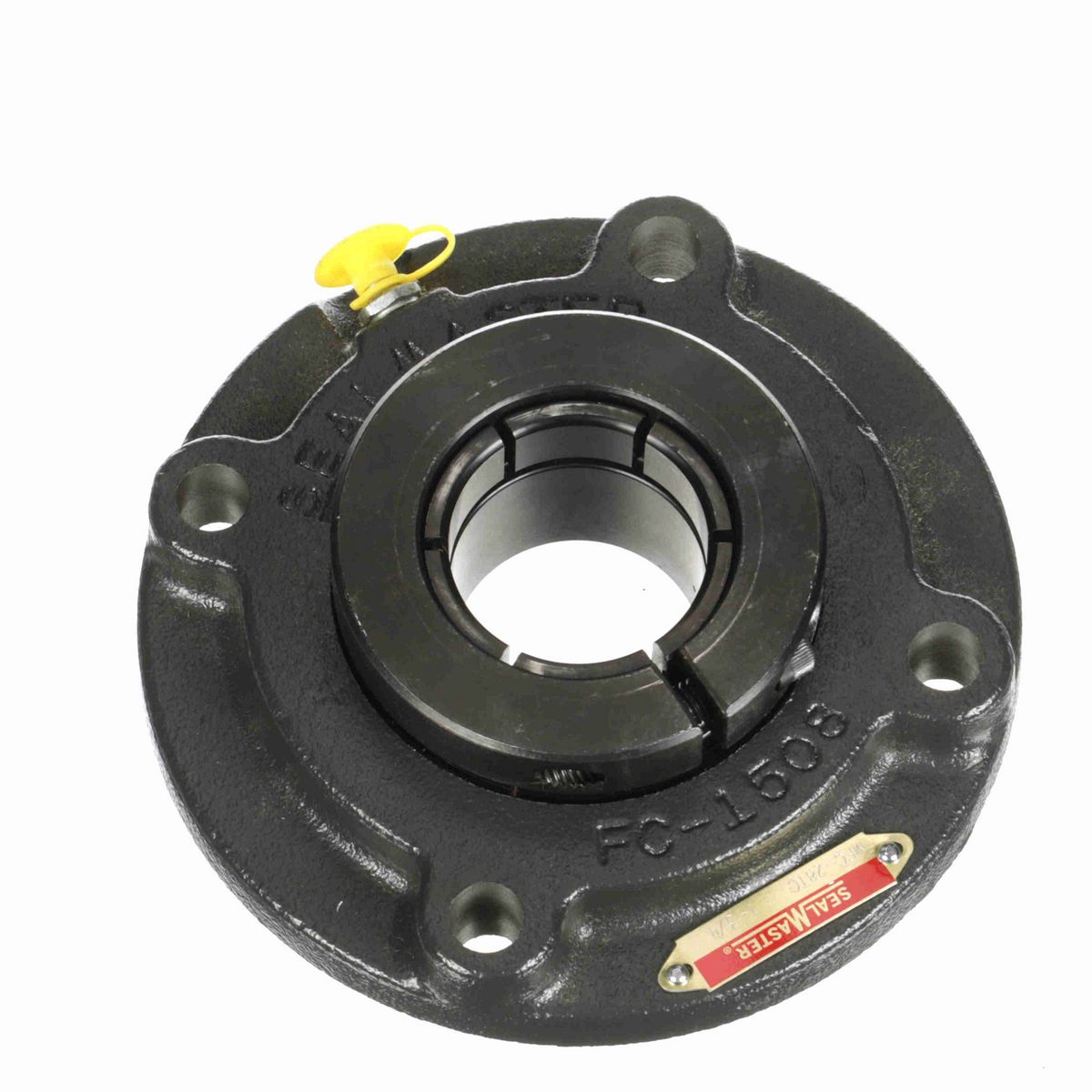 Sealmaster Mounted Cast Iron Flange Cartridge Ball Bearing - 52100 Bearing Steel, Black Oxided - Concentric Lock - MFC-28TC