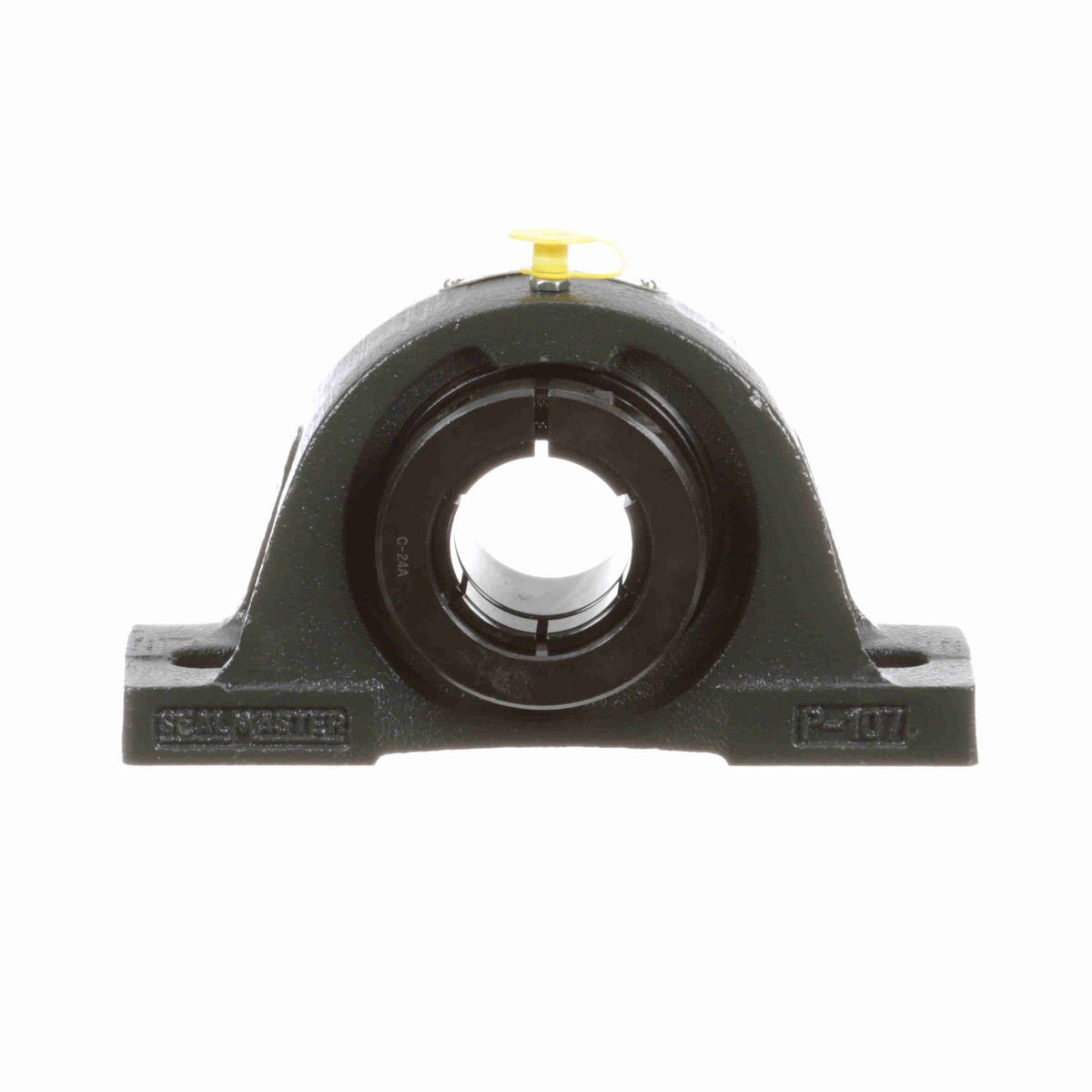 Sealmaster Mounted Cast Iron Two Bolt Pillow Block Ball Bearing - 52100 Bearing Steel, Black Oxided - Concentric Lock - NP-24TC