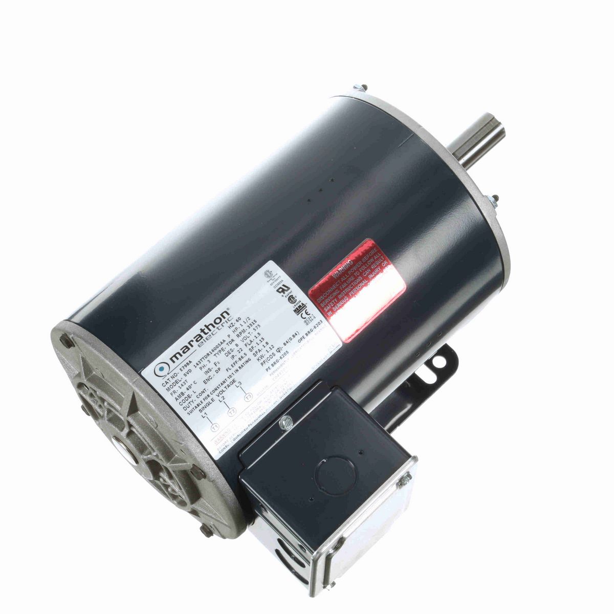 LEESON General Purpose Motor, 1.50 HP, 3 Ph, 60 Hz, 575 V, 3600 RPM, 143T Frame, DP - E798A