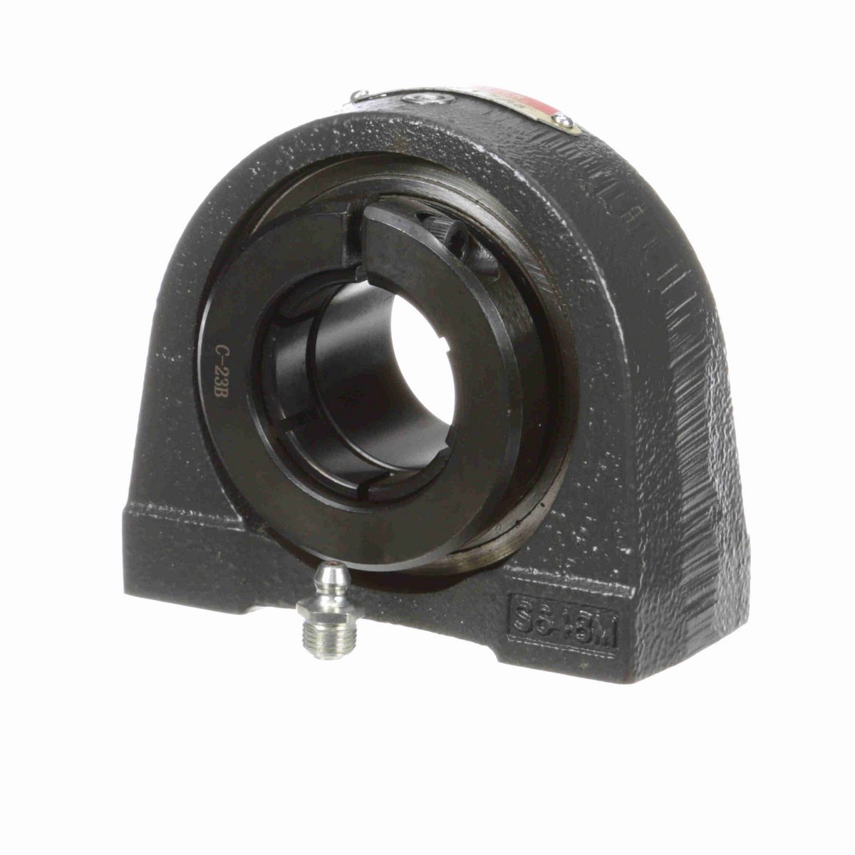 Sealmaster Mounted Cast Iron Tapped Base Pillow Block Ball Bearing - 52100 Bearing Steel, Black Oxided - Concentric Lock - TBMH-23T