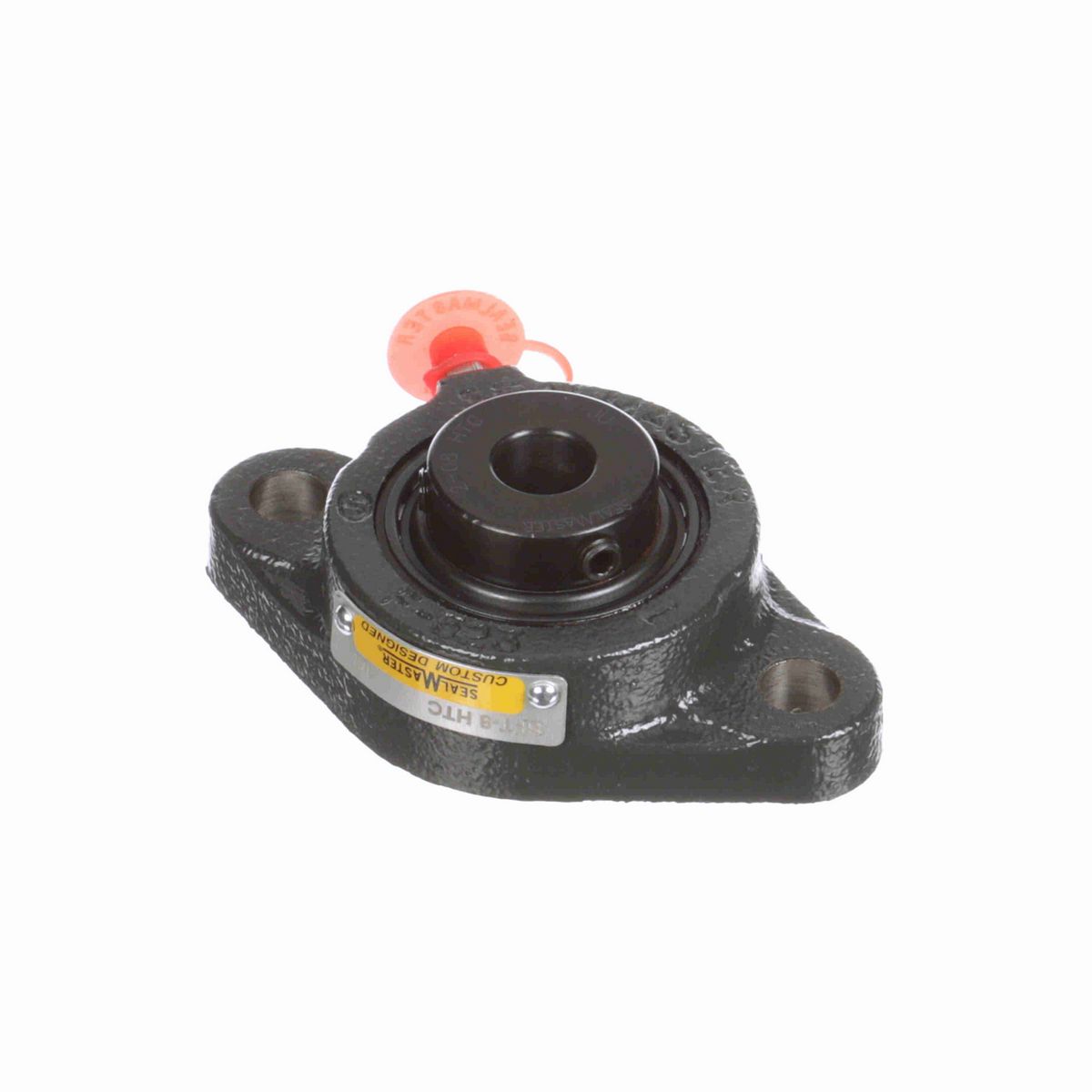 Sealmaster Mounted Cast Iron Two Bolt Flange Ball Bearing - 52100 Bearing Steel, Black Oxided - Setscrew Lock - High Temperature - SFT-8 HTC