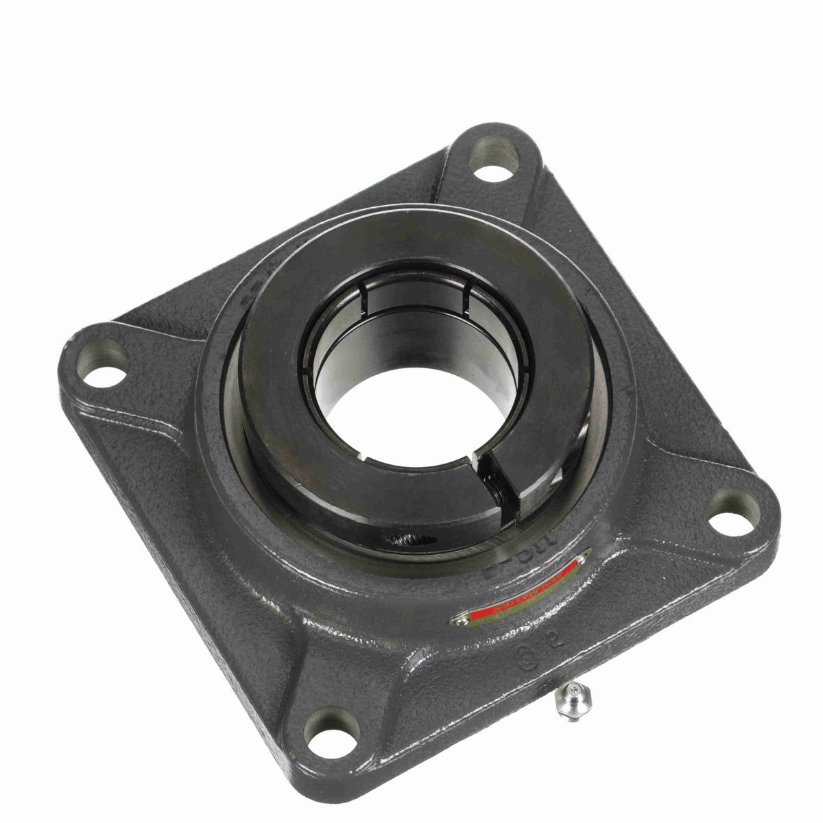 Sealmaster Mounted Cast Iron Four Bolt Flange Ball Bearing - 52100 Bearing Steel, Black Oxided - Concentric Lock - SFMH-39T