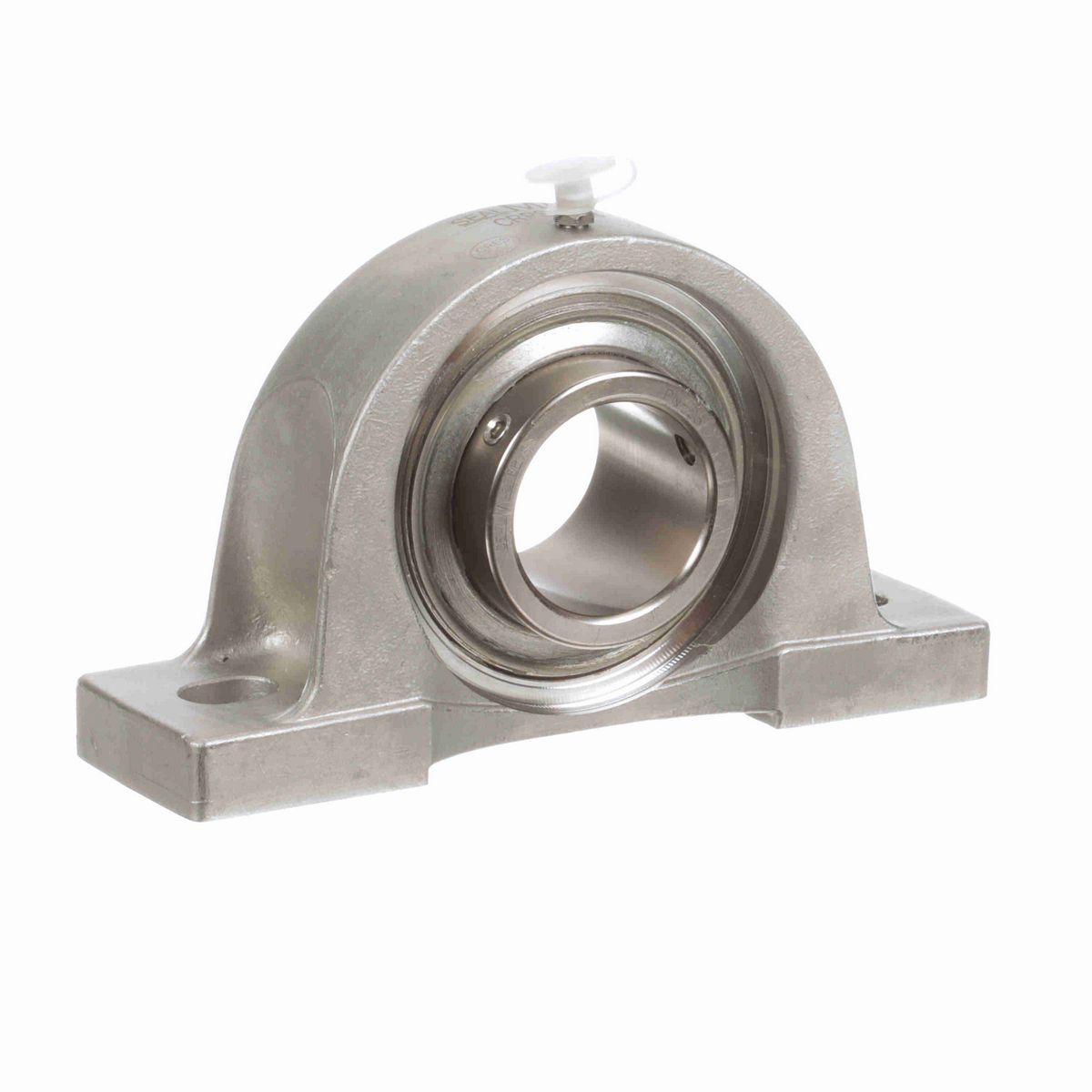 Sealmaster Mounted Stainless Steel Two Bolt Pillow Block Ball Bearing - 52100 Bearing Steel, Phosphorus Nickel Coated - Setscrew Lock - Corrosion Resistant - CRPS-PN28